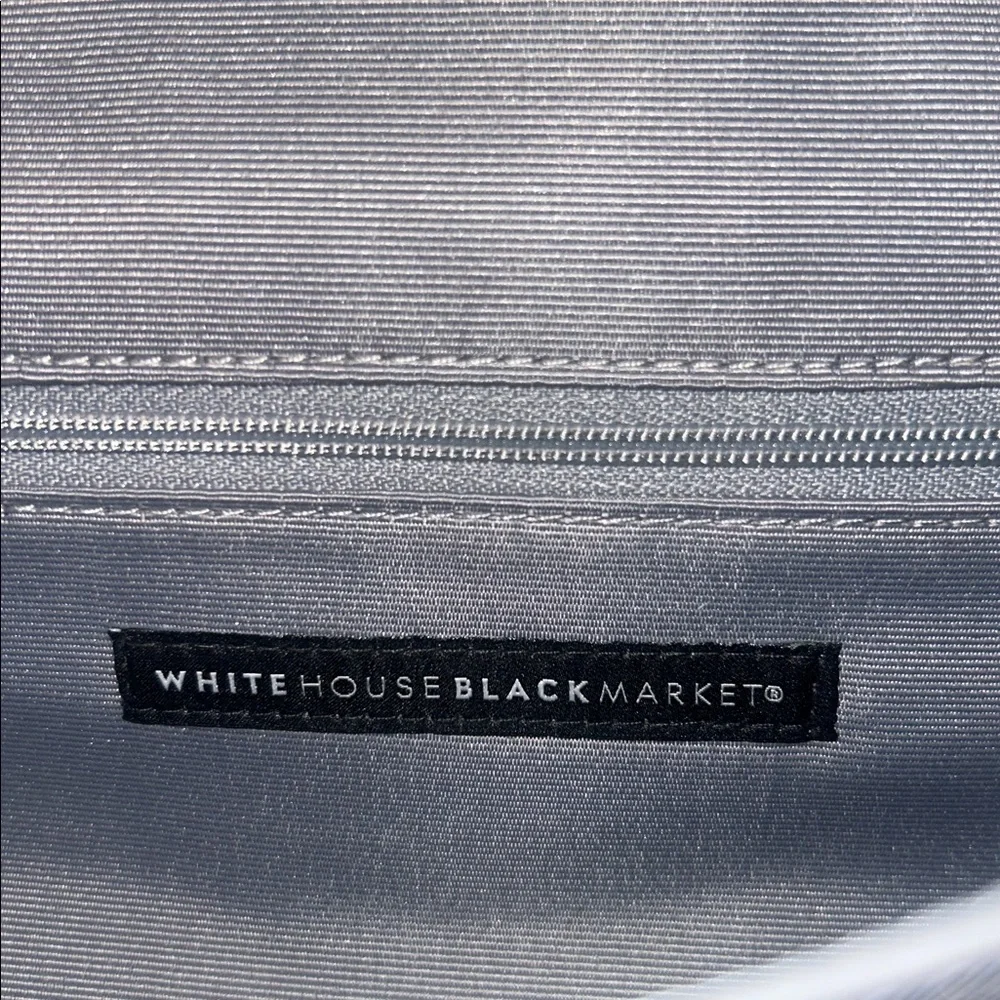 White House Black Market Gray Clutch Crossbody Chain Strap NWT Evening Bag - Picture 7 of 7